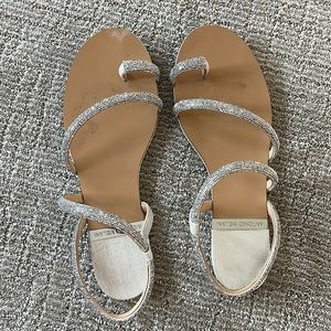 Antonio melani flats silver sparkle size 10